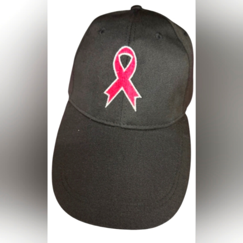 New Black Cancer Awareness Pink Ribbon Baseball Cap